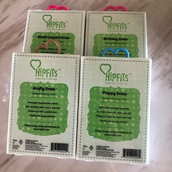 ADORABLE HIPFITS DRESS KEYCHAIN ACCESSORY/BACKPACK CLIP SET OF 4 NEW - Picture 6 of 6